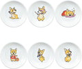 SOCOSY Super Cute Cartoon Animal Pattern Ceramic Sauce/Seasoning/Sushi Soy Dipping Bowl/Appetizer Plates/Serving Dish for Kitchen Home (Set of 6) - Corgi