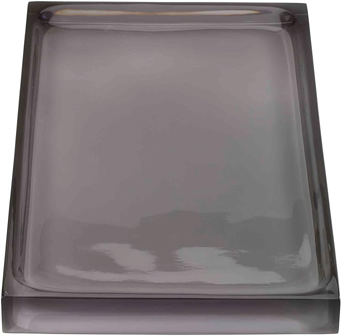 Avanti Linens - Decorative Tray, Clear Resin Tray with Painted Interior, Pefect for Parties & Gatherings, Modern Home Decor (Soho Collection, Smoke)