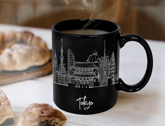 Tokyo Skyline Ceramic Mug, Asia Keepsake 11oz White Mug, Custom Coffee Cup, Gift For Birthday, Asia Skyline Coffee Cup, Mugs for Women, Personalized Coffee Mugs