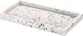 Luxspire Bathroom Vanity Tray, 8 x 4 inch Resin Kitchen Sink Tray for Soap Dispenser Bathroom Countertop Organizer Plate Holder for Perfume Soap Towel Bathroom Accessories, Mini, Terrazzo
