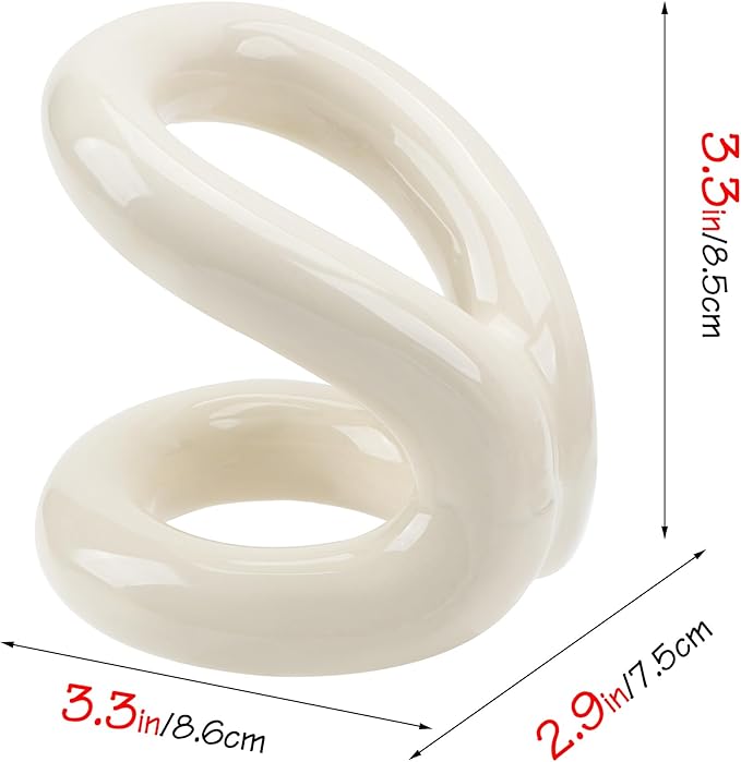 Toothbrush Holder, Knot-Shaped Minimalist Toothbrush Storage, Ceramic Stylish Toothbrush Organizer, Decorative Stand for Bathroom Sink and Countertop (White)