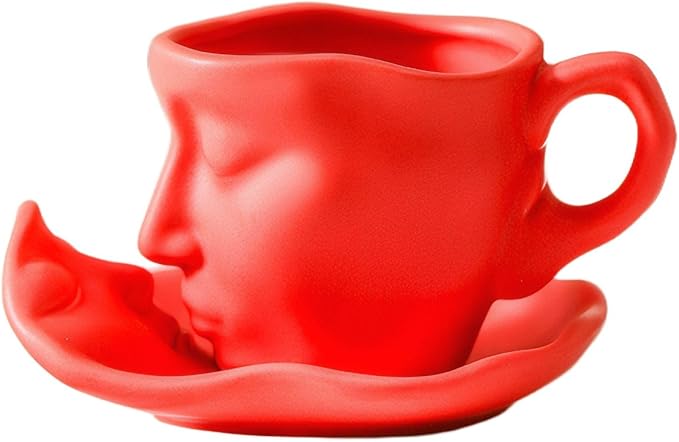 Artistic Ceramic Coffee Mug with Sculptural Face Design for Home Decor and Gift Giving
