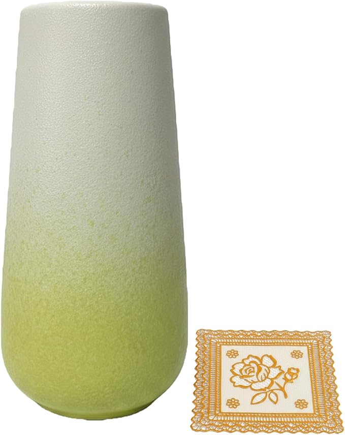 8 Inch Vase Ceramic Vase, Mini Bud Vases for Centerpieces, Bouquet, Plants, Pampas Grass, Bathroom, Tables, Entryway, Dinning Table, Shelf, Kitchen, Office, Coffee Home Decor (Gradient Green)