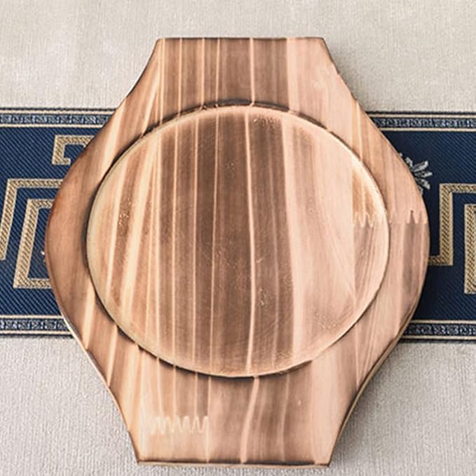 UPKOCH Wooden Bowl Mat 8.4X6.9 Inch Natural Wood Trivet for Hot Stone Bowls Korean Stone Pot Coaster Heat Resistant Kitchen Clay Pot Base