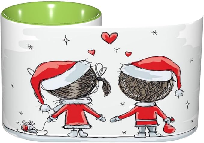 Positive Energy,Funny Novelty Ceramic Coffee Cups With Handle,Words on Circular Backdrop Tea Cup for Office and Home, 11 Oz,Dishwasher Microwave Safe (Green)