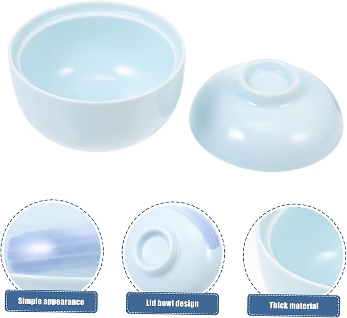 Luxshiny Japanese Green Porcelain Egg-Shaped Stew Pot Creative Soup Bowl for Desserts Kitchen Serving Bowl for Home and Restaurant Use