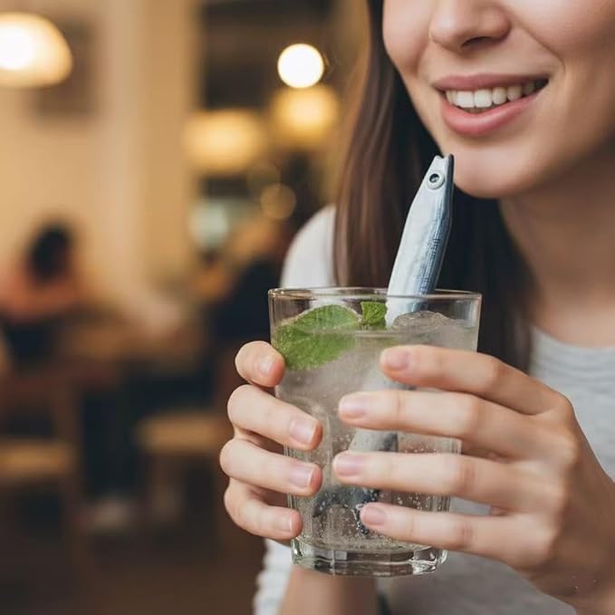 Ceramic Fish Drinking Straws | Unique Novelty Reusable Eco-Friendly Coffee Stirrer & Cocktail Accessories | Food Grade Artisan Gift for Home & Bar (1)