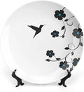 XISUNYA 6 Inch Decorative Plate, Hummingbirds Dinner Plate, Floral Art with Hummingbird Springtime Print Ceramic Wall Hanging for Home & Office Wall Hanging Decor