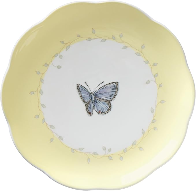 Lenox Dinnerware Set, Butterfly Meadow 4-Piece Dessert Plate Set, Service For 4, Microwave And Dishwasher Safe, Porcelain Plates, Salads And Pasta, Dish sets, Home & Kitchen (Assorted, 4 Pieces)