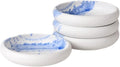 Uaral Salad Plate Stone Plates Appetizer Plates Portion Plate Japanese Serving Dishes Set of 4, 5.5 inch(Blue Stone Texture)