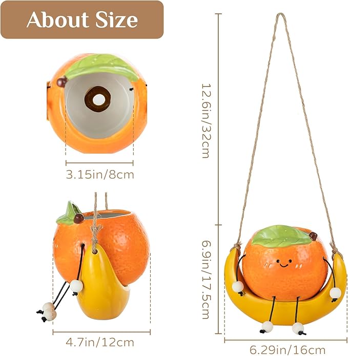 Gardening Plant Gifts for Women: Cute Hanging Planter Gift for Plant Lovers Mother - Smiley Face Small Plant Pot for Succulent Flower Cactus Spider