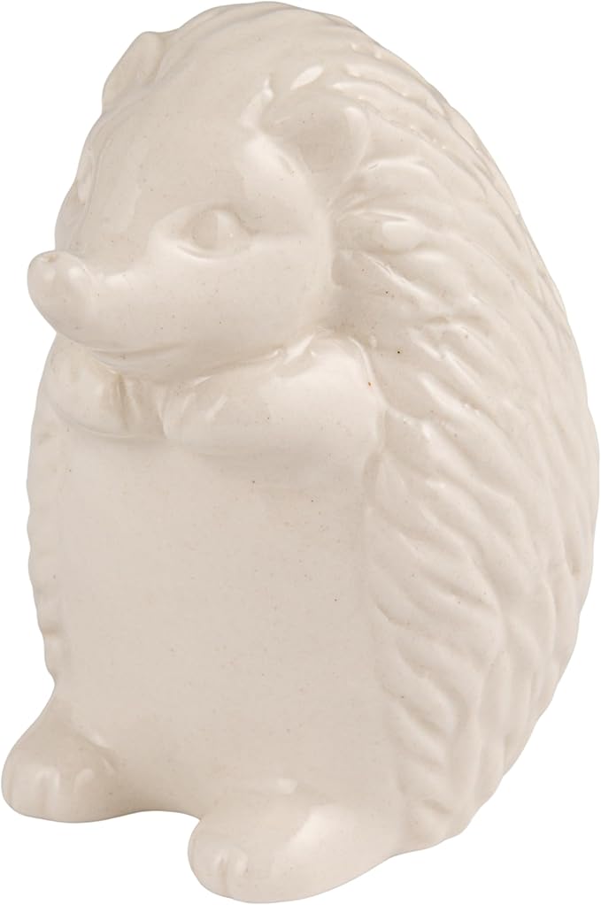 Creative Co-Op Stoneware Figurine Hedgehogs Accent Decor, Set of 6 Pieces, White