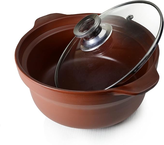 Shaguo Bowl Casserole Pot Clay Stone for Cooking Dolsot Bibimbap Soup Exclusive Range Unglazed Earthen (glass lid)