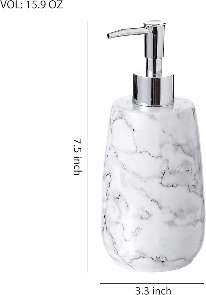 Bathroom Accessories - Ceramic Lotion Dispenser/Soap Pump (Marble Look)