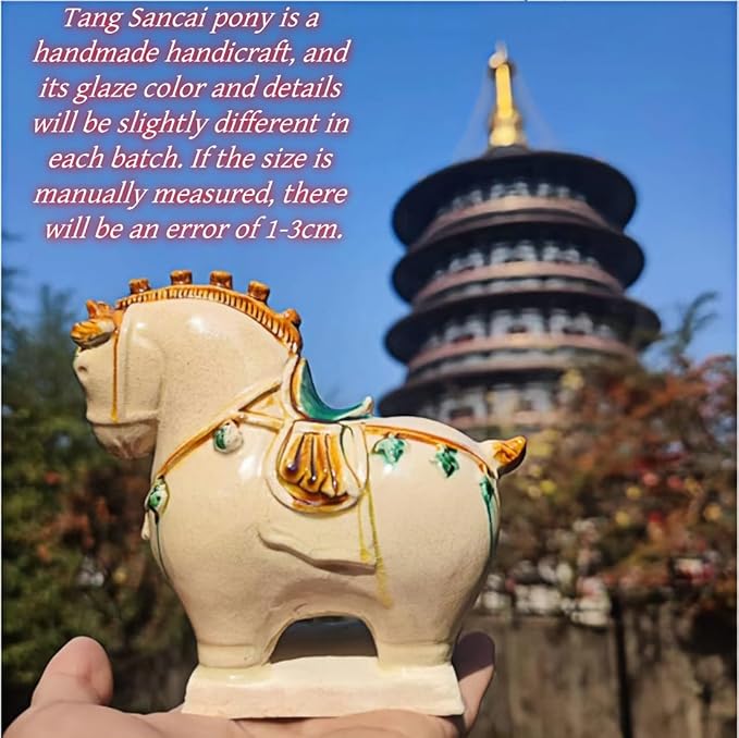 Statue Crafts Ceramic Horse Sculpture Desktop Ornaments Asian Feng Shui Art Collectibles Sakura Pink