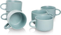 10 Strawberry Street Wazee Matte 4.75"/22 oz Oversized Mug, Set of 6, Mineral Blue