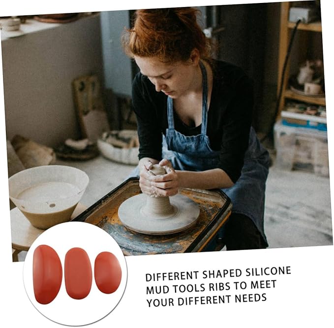 Tofficu Silicone Sculptural Clay Tools for Pottery and DIY Comfortable Grip Ribs for Shaping and Smoothing Essential Sculpting Accessories for Artists