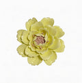CEUYGT Handmade Ceramic Wall Flower Decor - Peony Home Wall Art, Perfect for Living Room, Bedroom, or Office Decoration (Yellow 01, Large)