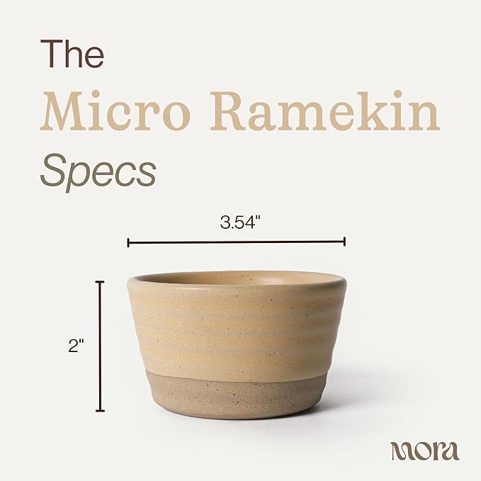 Mora Micro Ramekins Set of 4, 6oz Ceramic Pottery Baking Dishes - Microwave, Oven and Dishwasher Safe - Merrigold