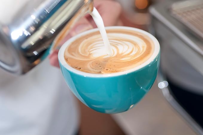 Loveramics Cappuccino Cup with Saucer, 8 oz Ceramic Coffee cup with Round Bottom for Cappuccino, Latte, Tea, Espresso, Thick-walled Stoneware Cup Set for Barista - Regular Colours (Teal, 8OZ)