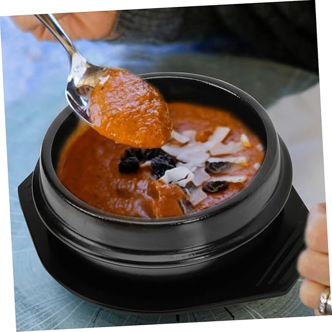 GLEAVI Korean Stone Pot Stewing Pot Ceramic Casserole Bibimbap Cooking Soup Lid Korean Hot Kitchen Cookware