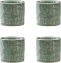 Ceramic Espresso Cups Set of 2 or 4-3oz Demitasse Cups for Coffee & Tea, No Handles, Durable & Dishwasher Safe ((green, 4)