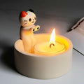 Cartoon Kitten Candle Holder,Handmade Ceramic Candlestick,Kitten Warming Its Paws Cute Scented Light Holder Candle Sticks Holder Decor,Cute Home Decor Gift for Cats Lovers-Colorful