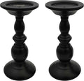 Pillar Candle Holders Stands Set of 2, Candle Holders for Pillar Candles Decorative Candlestick Holder for Fireplace, Home Decor, Dinning, Party, Wedding, Matte Black, 8.7'' - 2Pack