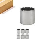 WGVI Silver Ceramic Cylinder Vase Width 5.5" Height 5", Flower Arrangements, Candle Holder, Terrarium Planter Pot, Storage Container Organizer, Pen Brush Holder, Smooth Silver Tabletop Decor, 6 Pc