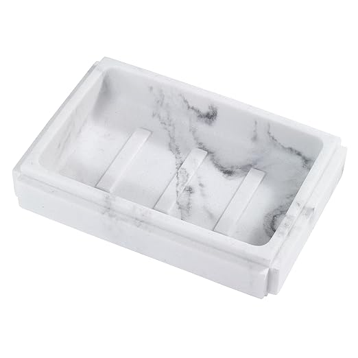 Avanti Linens - Soap Dish, Resin Counertop Decor, Marble Designed Bathroom Accessories (Catania Collection)