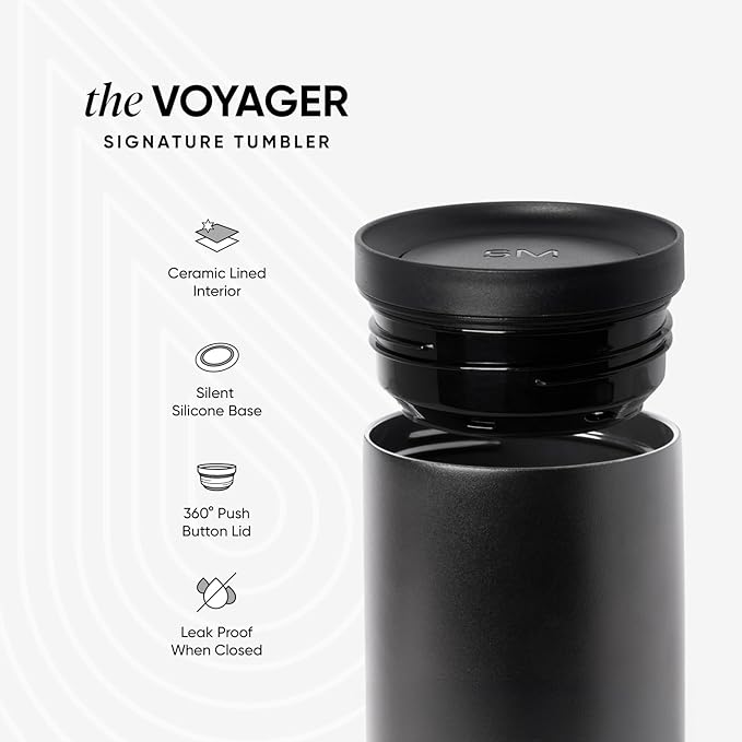 Simple Modern Voyager Signature | Christmas Travel Coffee Mug Tumbler with 360° Lid | Ceramic-Lined Insulated Stainless Steel Cup | Holiday Gifts for Women Men Her Him | 16oz | Winter Trees