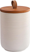Ceramic Canister with Airtight Seal Lid, Kitchen Canisters for Countertop, White Food Storage Jar for Flour, Coffee Bean, Sugar, Tea, Spices and More, Home Decor (800ml/27.05oz)