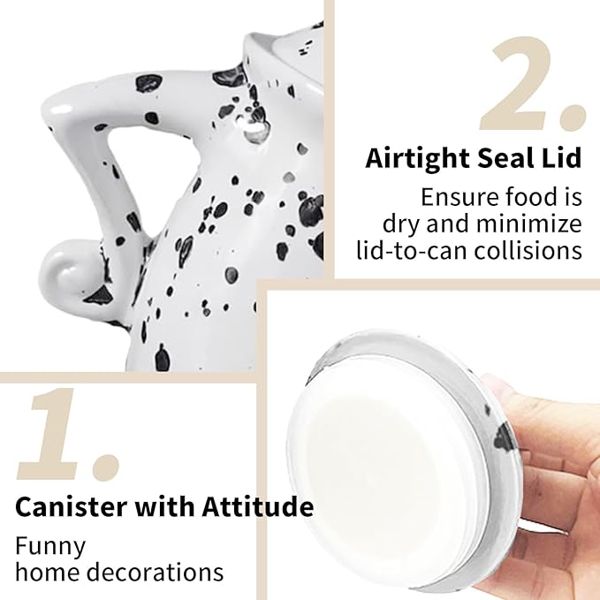 Ceramic Canister with Attitude 28oz, Spice Jars with Airtight Seal Lid for Food Storage, White Decorative Kitchen Container for Coffee Beans, Tea, Sugar, Salts, Spice and More (800ml)