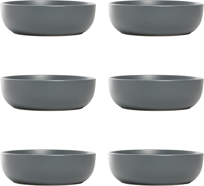 10 Strawberry Street Wazee Matte Coupe Dinnerware, Bowl, Charcoal, Set of 6
