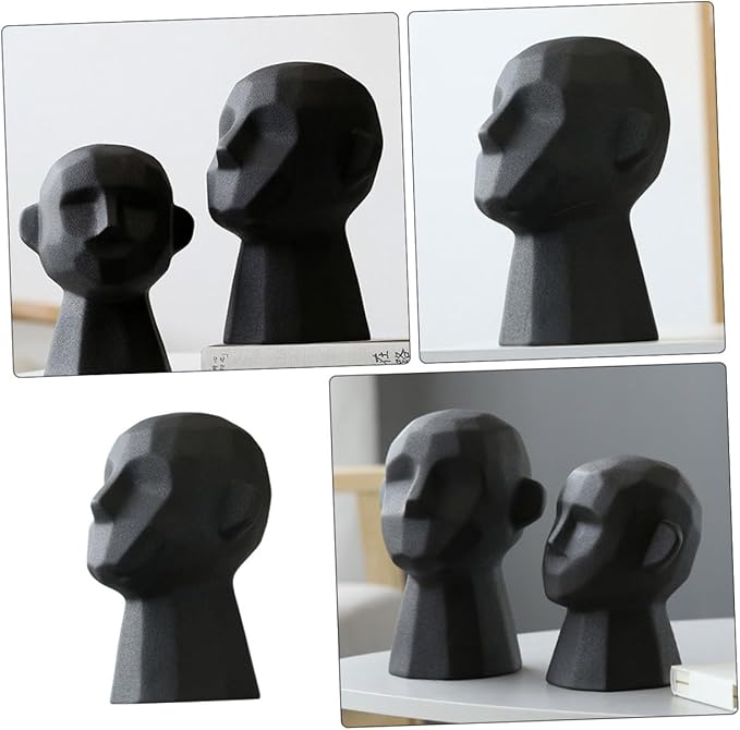 PRETYZOOM Nordic Abstract Portrait Sculpture Decor Ceramic Artware for Home Decoration Creative Art Design Unique for Art Lovers for Living Room and Office