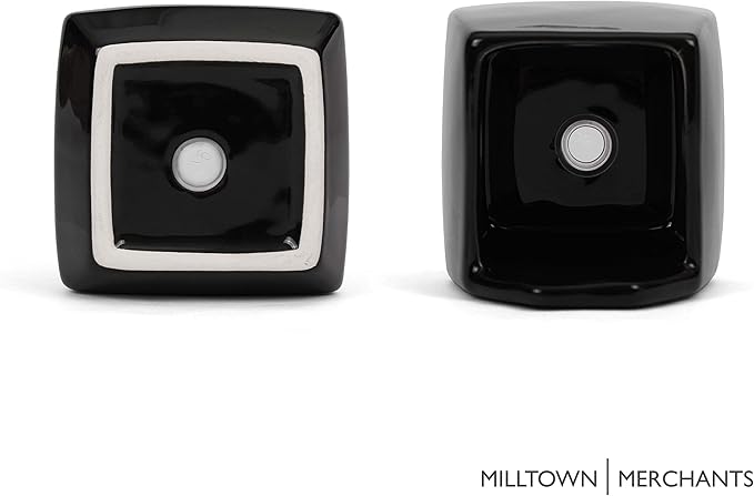 Milltown Merchants Succulent Wall Planters - Wall Vases - Black Ceramic Wall Mounted Planters - Succulent Plant Pots - Hanging Vases for Living Wall (2 Pack/Contemporary/Black)
