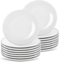 Ceramic Dessert Plates Set of 16, 6 Inch White Appetizer Plates, Round Small Plate for Cake Snacks, Porcelain Serving Plate for Appetizers, Microwave Oven and Dishwasher Safe (16 Pcs)