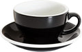 Loveramics Cappuccino Cup with Saucer, 8 oz Ceramic Coffee cup with Round Bottom for Cappuccino, Latte, Tea, Espresso, Thick-walled Stoneware Cup Set for Barista - Regular Colours (Black, 8OZ)