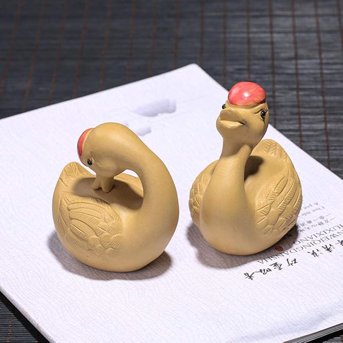 Sculpture Appreciation Bust Ornaments Statues Sculptures Purple Clay Swan Handmade Sculpture Animal Tea Pet Decoration Home Decoration Accessories Ceramic Crafts Decorative