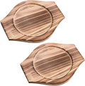 UPKOCH UPKOCH 2 Sets Korean Stone Bowl Wood Base, 9.4" Wooden Trivets for Hot Dishes (Fits 6-inch), Heat Resistant Pot Holder Tray for Casserole and Ceramic Pots