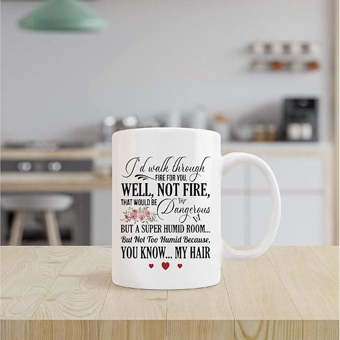 Best Friend Mug Cup,I'd Walk Through Fire For You Funny Ceramic Mug-11oz Coffee Milk Tea Mug Cup,Unique Family Mugs,Birthday Christmas Gifts For Men Women Friends Coworkers