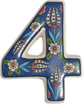 Large Ceramic Housewarming Sign Ceramic Address Plaque House Numbers Sign Door Personalized Coloured Decorative Hand Decoratede Housewarming Gifts Tulip Design 12 * 9 cm (Navy Blue, 4)