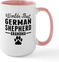 CafePress Worlds Best German Shepherd Grandma Mugs 15 oz (444 ml) Ceramic Coffee Mug