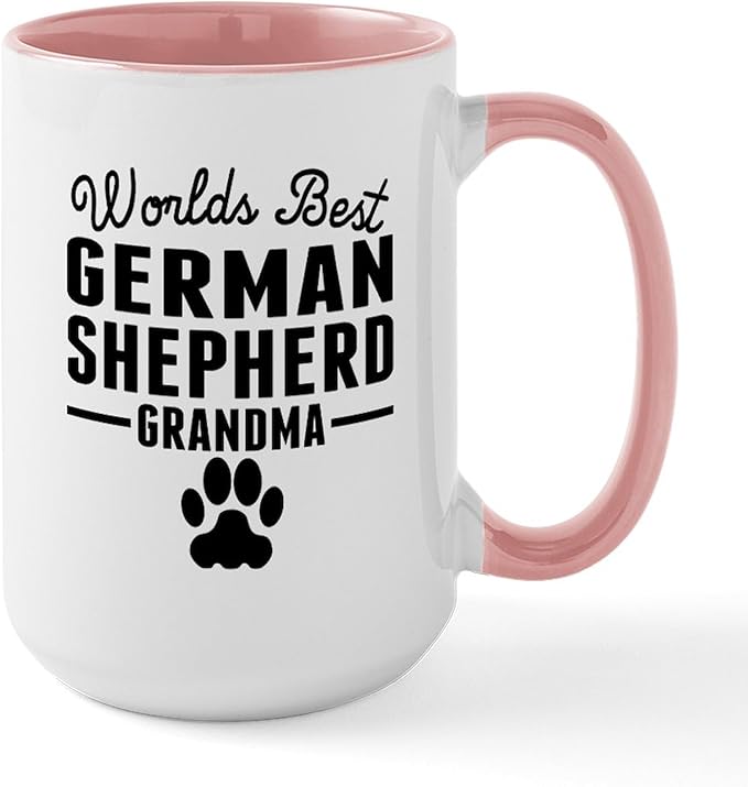 CafePress Worlds Best German Shepherd Grandma Mugs 15 oz (444 ml) Ceramic Coffee Mug