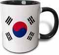 3dRose Flag of South Korea Mug, 11 oz, Black