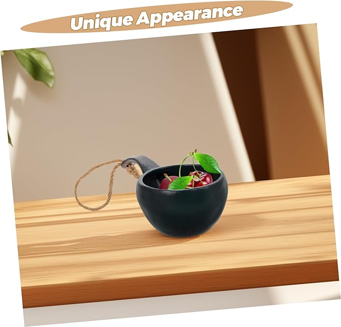 Retro Ceramic Snack Bowl with Handle Unique Japanese-style Serving Bowl for Soup Noodles and Tea for Home Decor and Kitchen Use