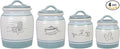 Young's Inc Ceramic Lake Cabin Canister Set with Coastal Lodge & Woodland Designs| Decorative Kitchen Storage Jars for Sugar,Coffee,Flour & Snacks–Rustic Farmhouse Lakehouse Countertop Decor with Lids