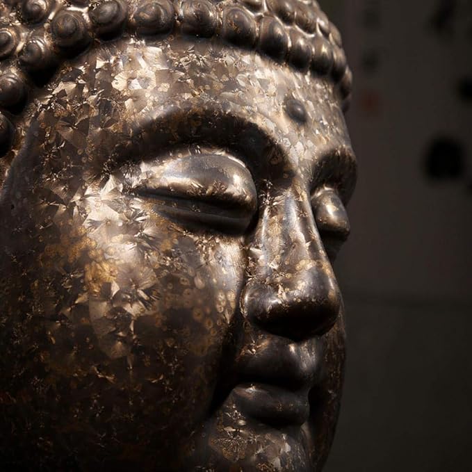 Statue Sculpture Appreciation Statues and Figurines Ornaments Buddha Buddist Buddhism Head Statues Art Sculpture Ceramic Art&Craft Asian Chinese Buddhist Home Decoration