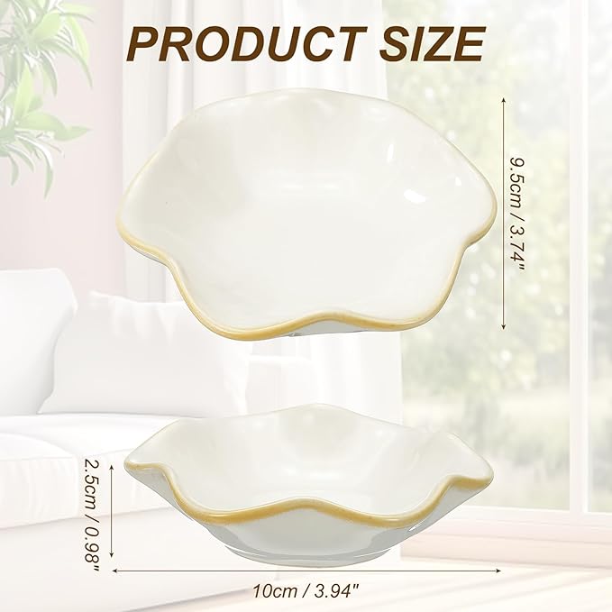 uxcell Candle Holder Plates, 4 Inch Ceramic Candle Tray Tealight Incense Holder Dish Candlestick for Tea Light Aromatherapy Wedding Rustic Vintage Home Decor, Lotus Leaf White