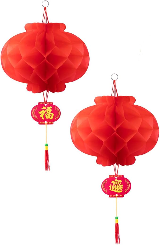 Red Paper Lantern Hanging Lanterns for Chinese Spring Festival, Wedding, Celebration, Lantern Festival Festive Decoration (10 INCH) (20 Piece)
